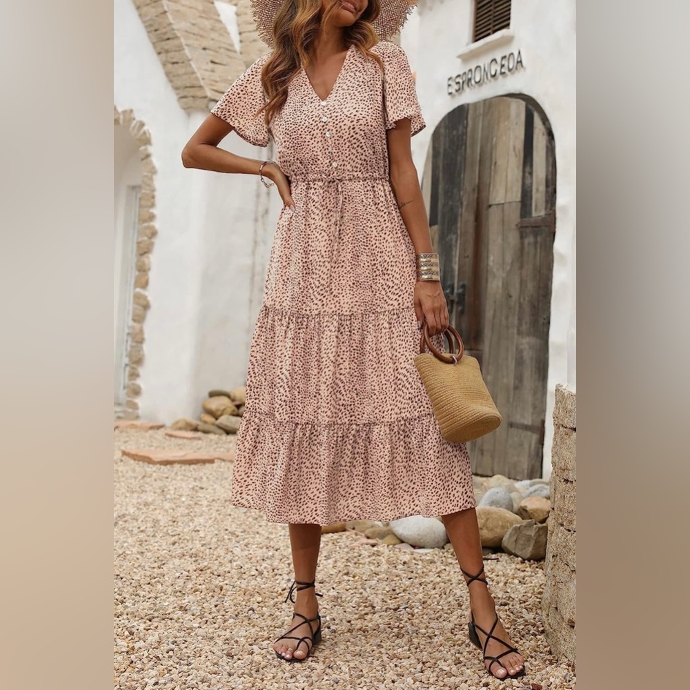 Bohemian Cheetah Print Dress